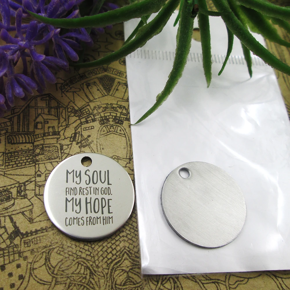 Подвеска моя душа находит отдыха в Бог 10 шт.