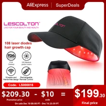 LESCOLTON Laser Hair Growth Cap Hair Growth Hat Men and Women Hair Loss Treatment Device Hair Restore Products Wireless Recharge