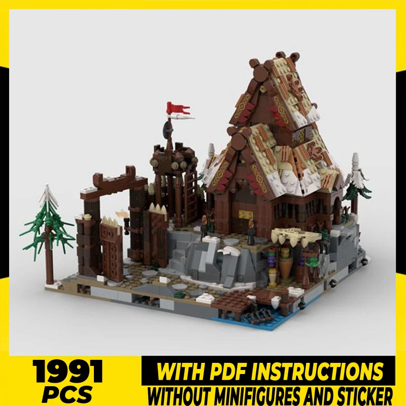 Модель уличного вида Moc строительные блоки Northlands хижина технология модульные