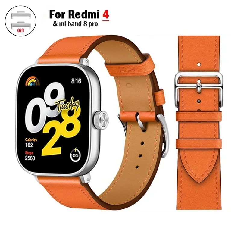 Фото Кожаный ремешок для часов Redmi watch 4, умный браслет с одним туром, ремешок для часов correa для xiaomi mi band 8 pro, аксессуары №3