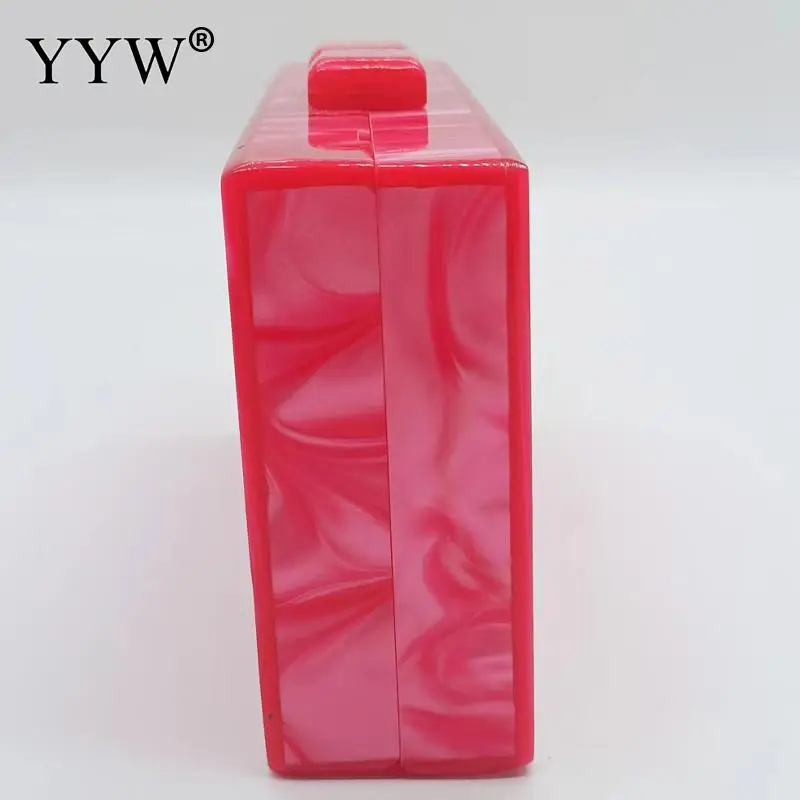 Fashion Marbling Women Acrylic Evening Clutch Bag Big Pearl Handle Colorful Painting Lady Banquet Wedding Cocktail Party Handbag