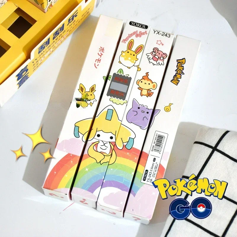 Гелевая ручка Kawaii Pokemon Anime Press Jigglypuff Charmander Jirachi быстросохнущая черная гелевая 0 5