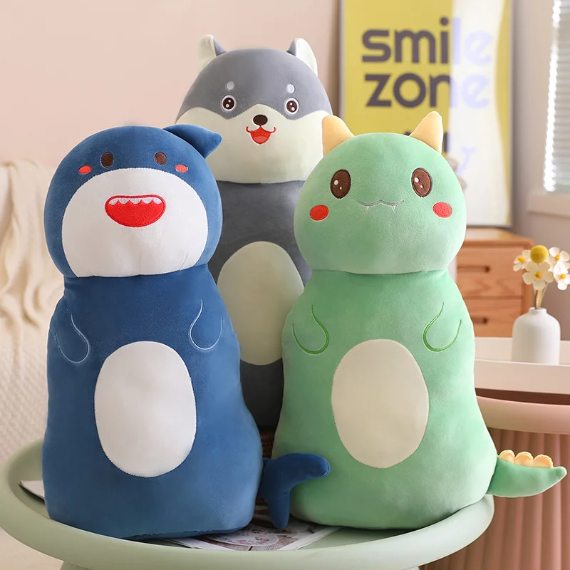 

50cm Milk Bottle Rabbit Shark Dinosaur Plush Pillow Toy Cute Stuffed Animals High Quality Children Sleeping Accompany Soft Toys
