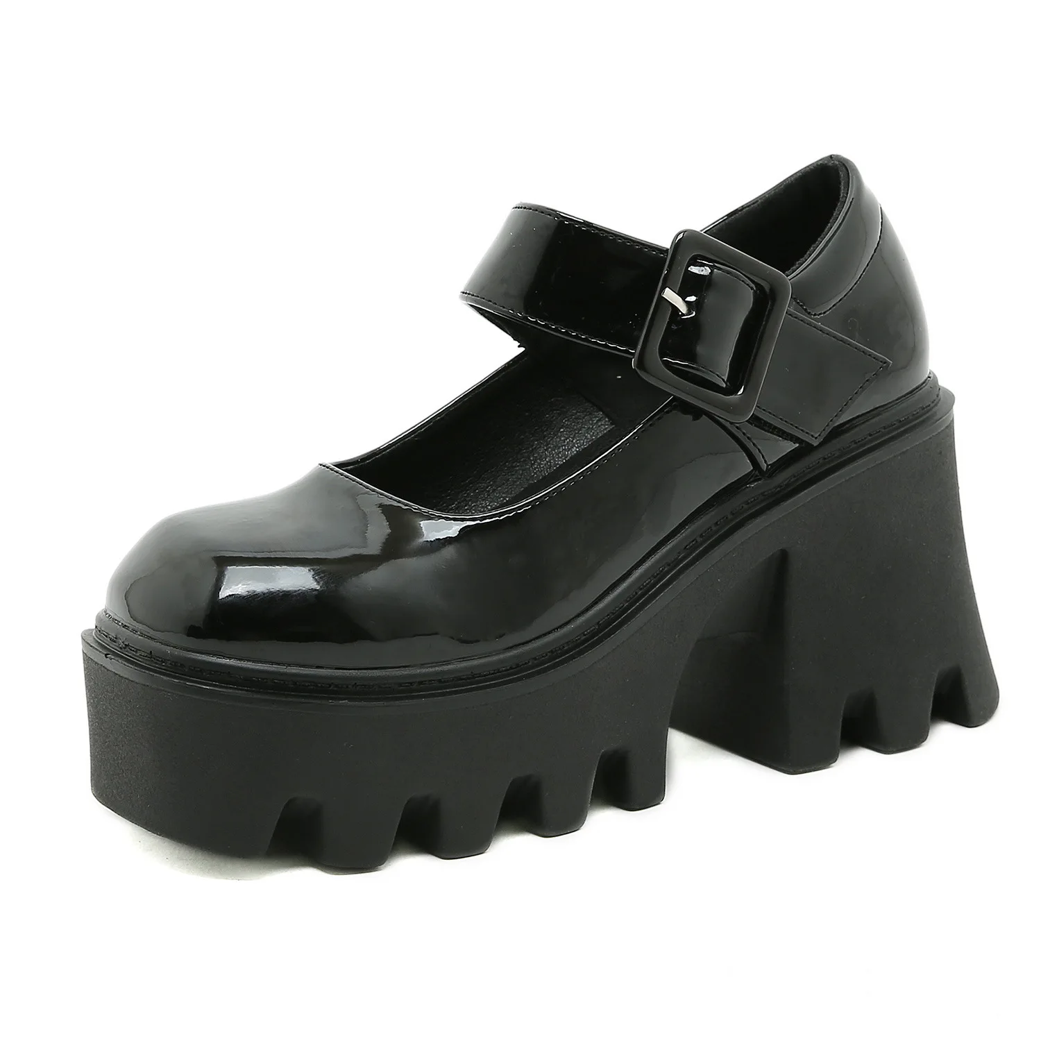 

Женские кожаные туфли на толстой подошве, в японском стиле ретро