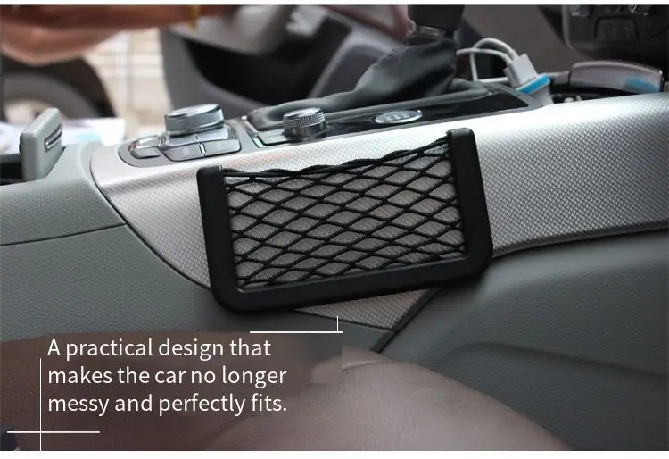 

Car Organizer Mesh Storage Bag Automotive Net Pocket Multifunctional Mobile Phone Holder Automobiles Accessories