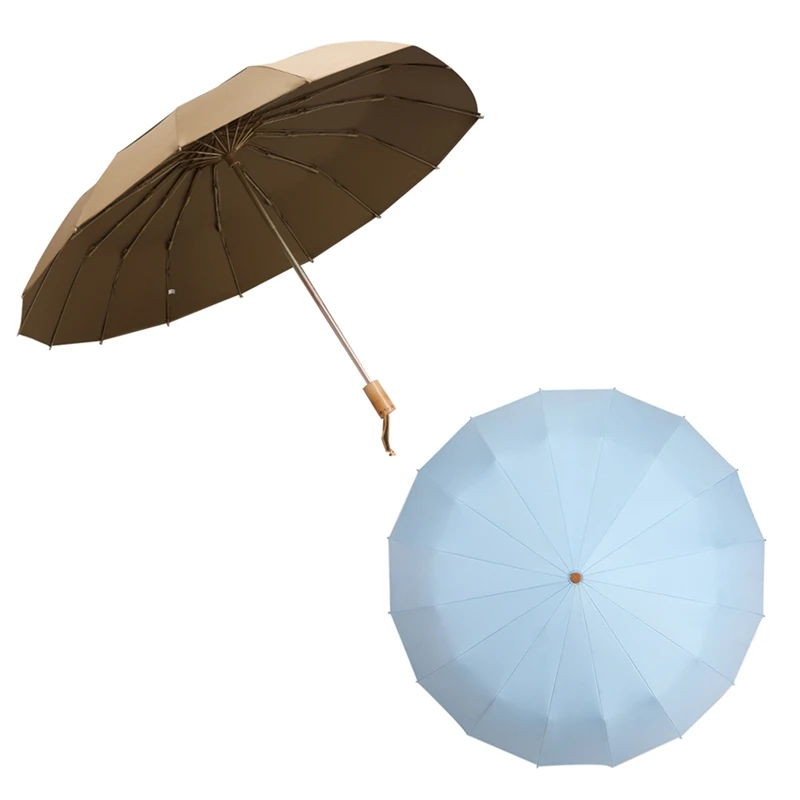 

High-Quality Umbrella, Three-Fold Umbrella, Sixteen Bone Windproof Umbrella, Waterproof Gift Umbrella