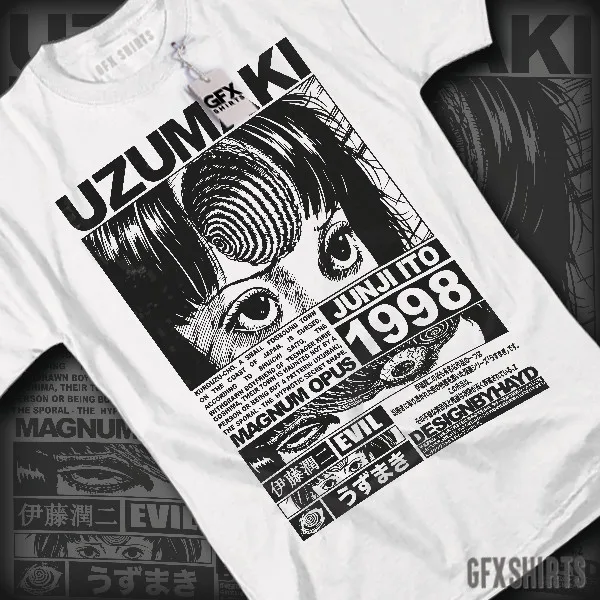 Tomie Junji Ito Uzumaki Horror Anime Manga Японская японская футболка Guro Gore (art.: 3920d2a692ca5) - 3920d2a692ca5