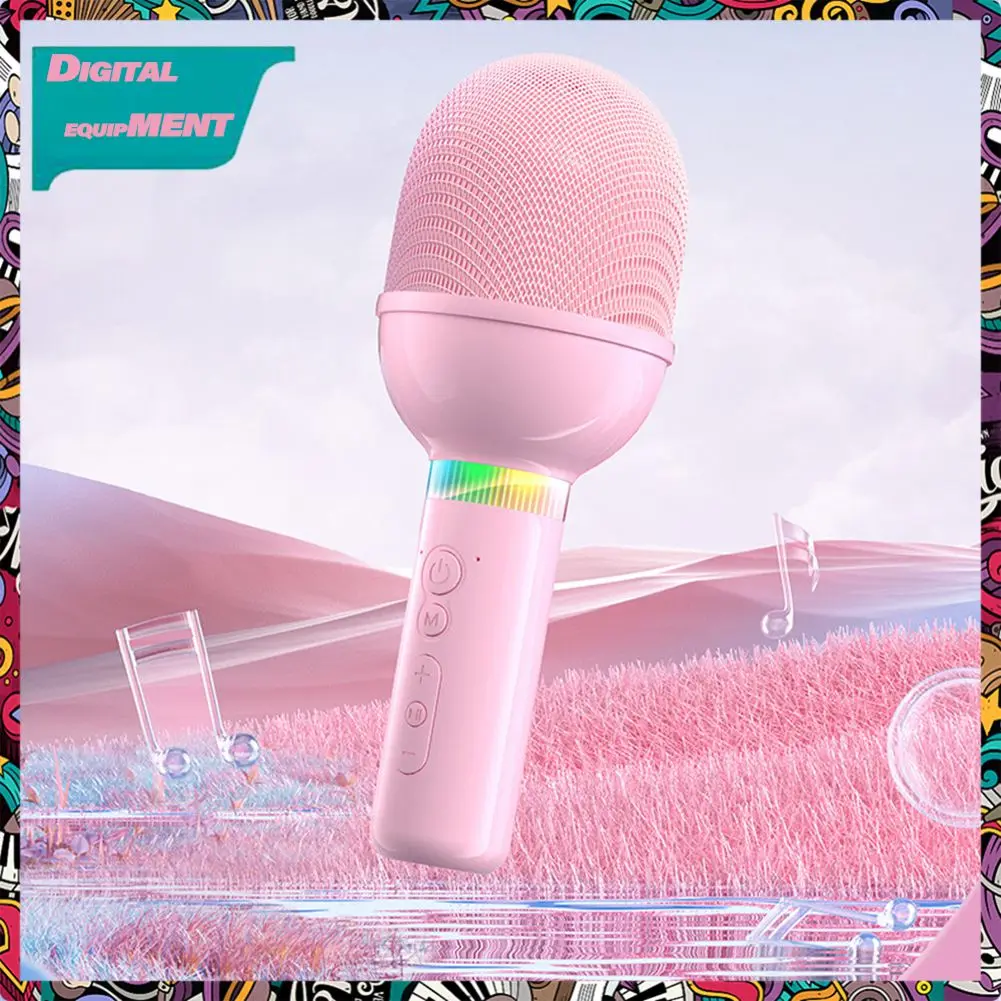 

Children Singing Integrated Microphone Portable Wireless Household Karaoke Abs Microphone Audio For Xiaomi Huawei Phone Horn