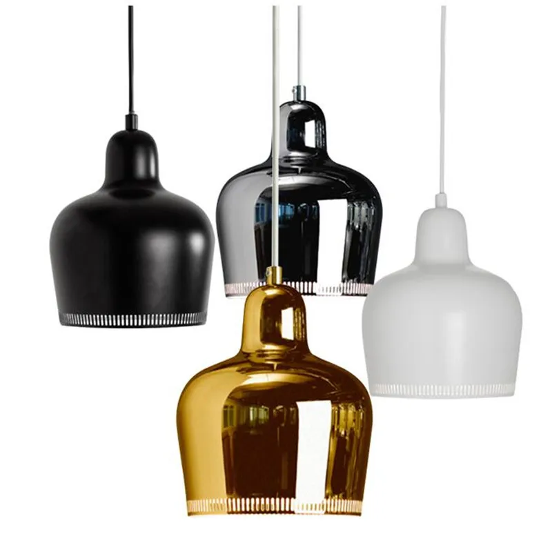 Denmark Nordic Artek Finnish Alvar Aalto Admiralty Bell Pendant Lights Bedroom Metal Luster LED Lamp Dining Room Bar De Fixtures