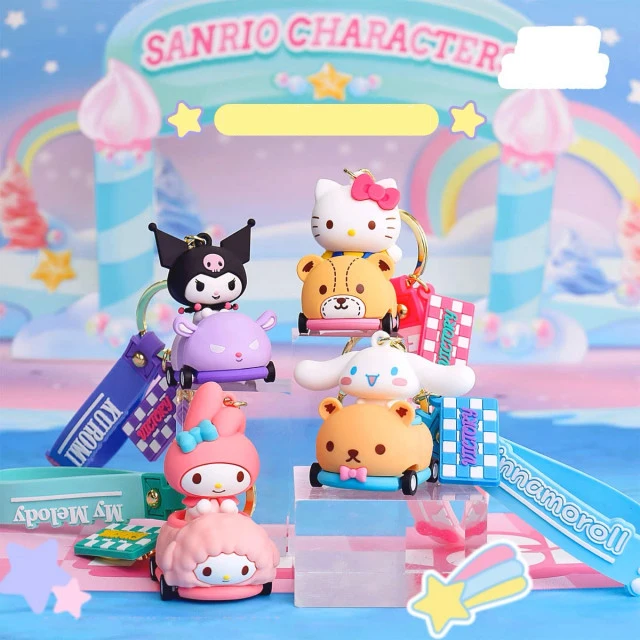 

10pcs Cute Pink Purple Cat Dolls Car Action Figure Keychain Model Capsule Bag Keyring Pendant Birthday Gifts