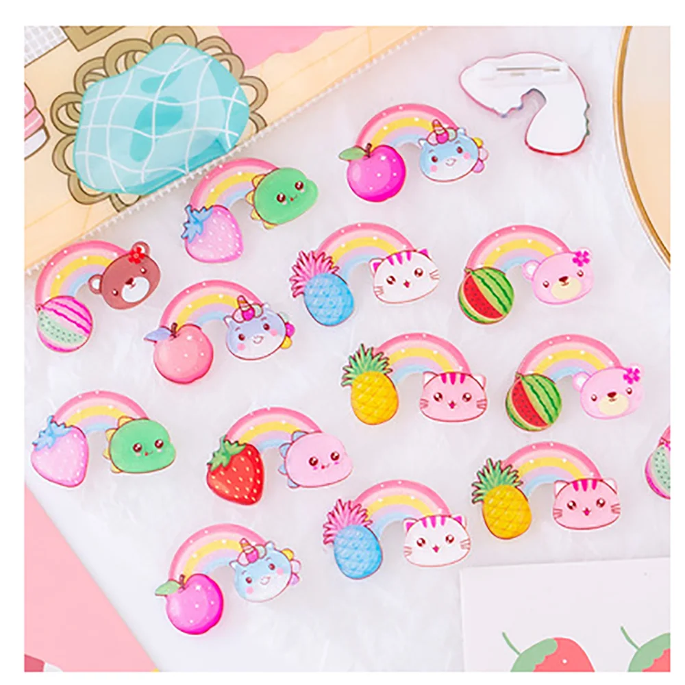 

10PCS Creative Cartoon Acrylic Brooch, Fashion New Cute Japanese Girl Accessories Clothes Bag Pendant Brooch
