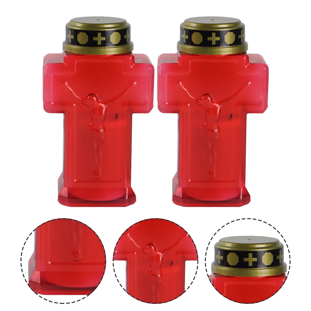 

2pcs Creative Cross Lights Flameless Lights Church Lights for Sacrifice