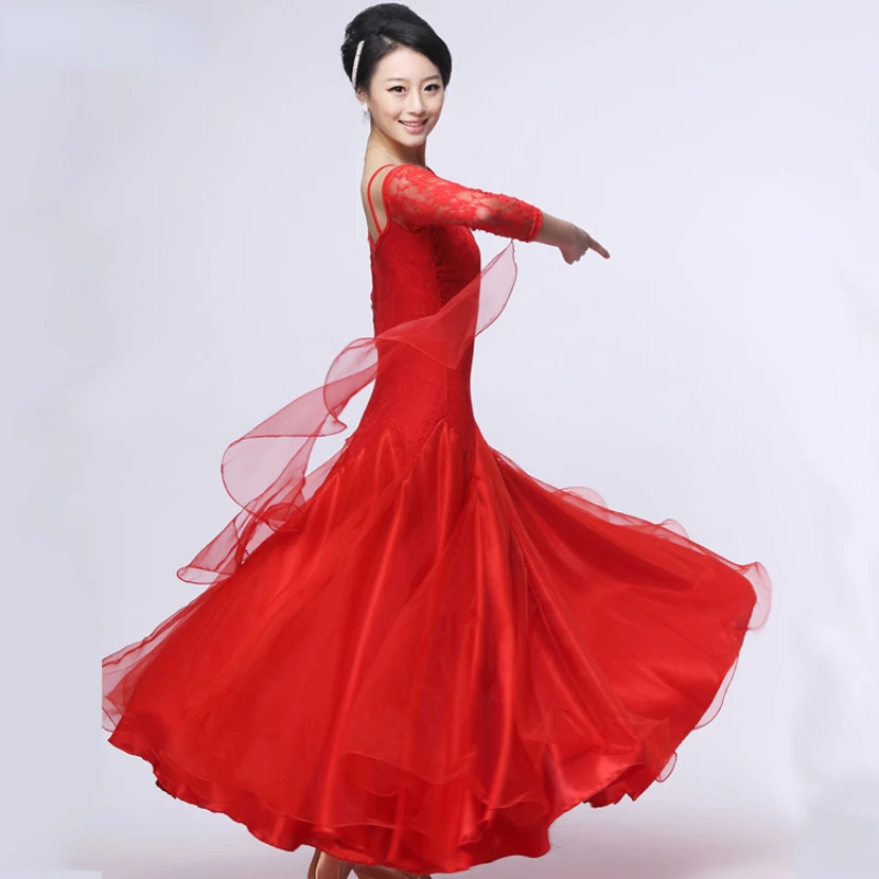 

Modern Dance Dress National Standard Dance Women Ballroom Performance Costumes Waltz Tango Foxtrot Flamenco Dance Dresses
