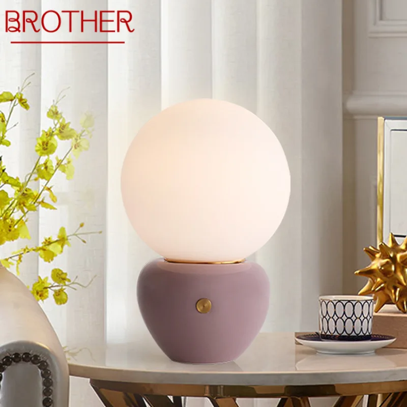 

BROTHER Ceramic Beside Lamps Touch Dimmer contemporary Smart LED Nordic Creative Decorative Desk Lighting