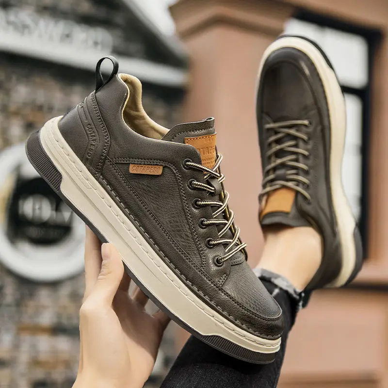 2022 Men's Shoes Men's Shoes Work Labor Insurance Shoes Casual Leather Shoes All-match Waterproof Non-slip Leather Sneakers