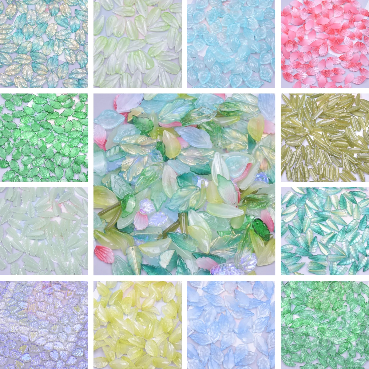 50 шт./лот стеклянные бусины в виде листьев DIY ручной работы свободные