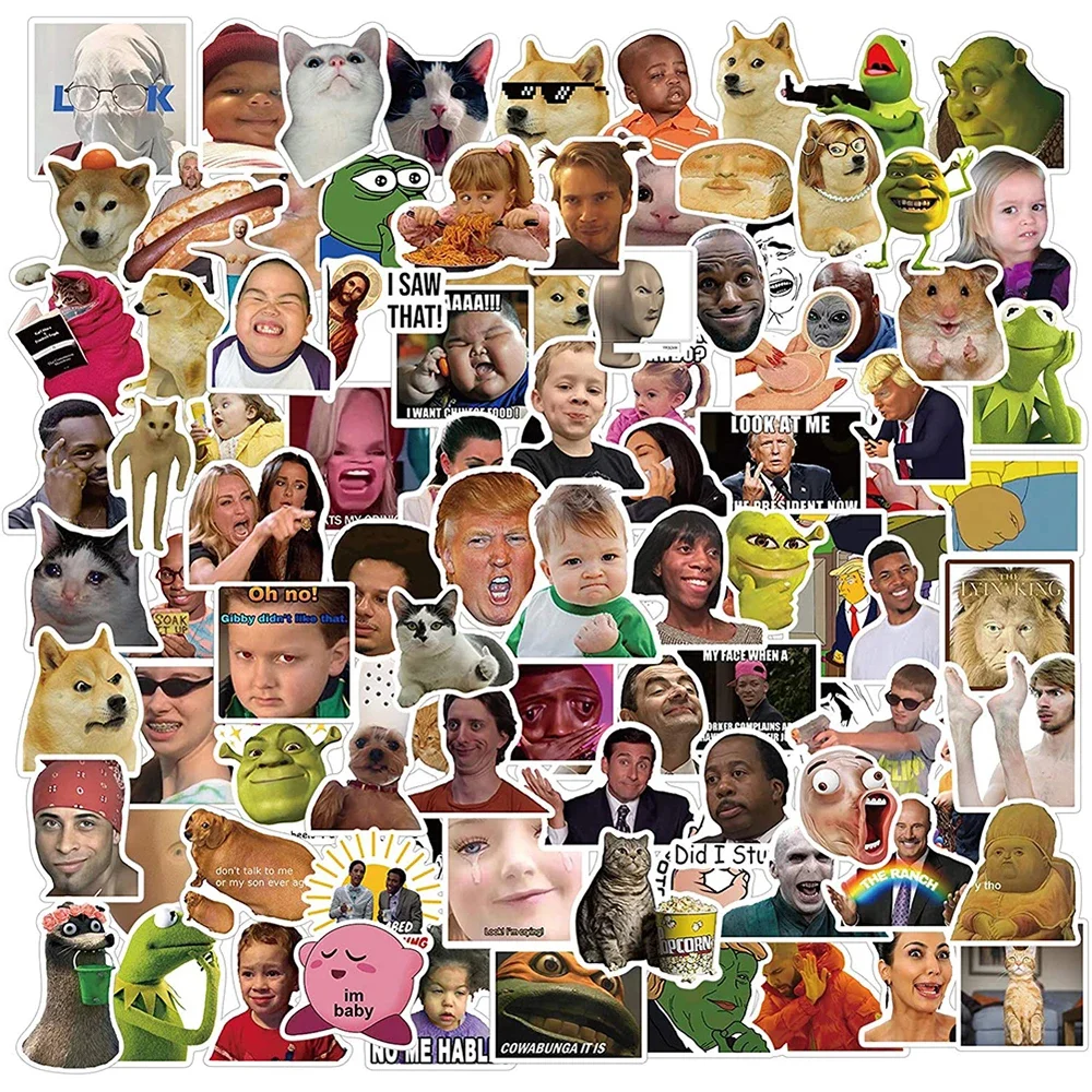 

10/50pcs Funny Meme Stickers for Kids Laptop Phone Case Scrapbooking Car Graffiti Vinyl Decals Sticker Style Trendy Teens Toys