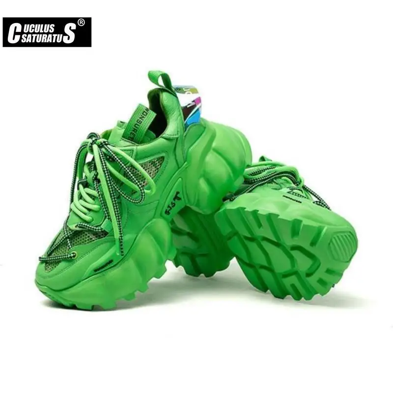 Женские массивные кроссовки Женская сетчатая модель для бега Вулканизированная