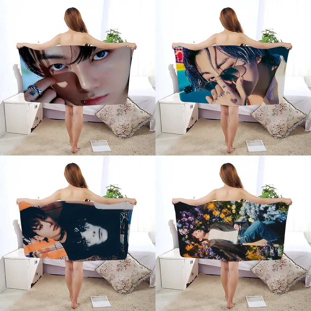 Полотенце E-Euphoria J-Jung-kook-K быстросохнущее из чистого хлопка полиэстера плотное