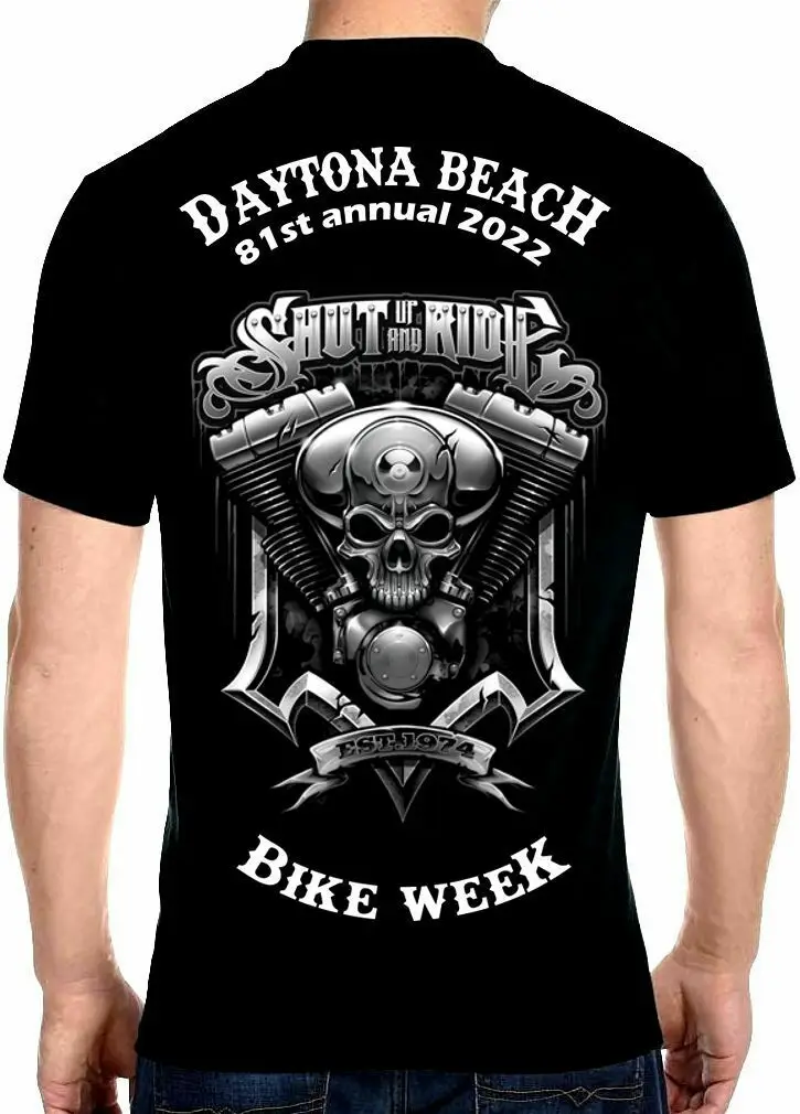

Mens 2022 Daytona Beach Bike Week Shut Up And Ride Tee Shirt