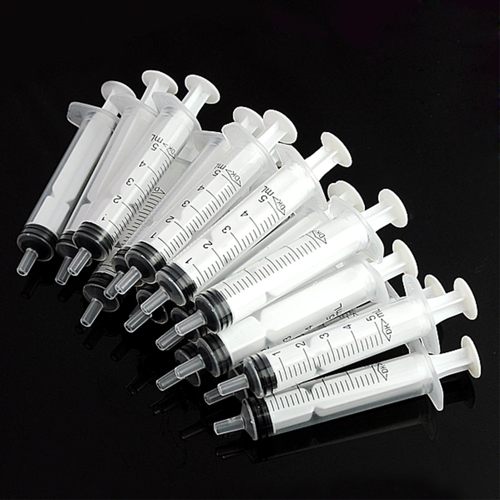 

50 Pieces/Set 5ml Syring Sharp Tip Syringe Plastic Sterile Syringe Ink Cartridge Pets Nutrient Sample Measuring For Various Gels