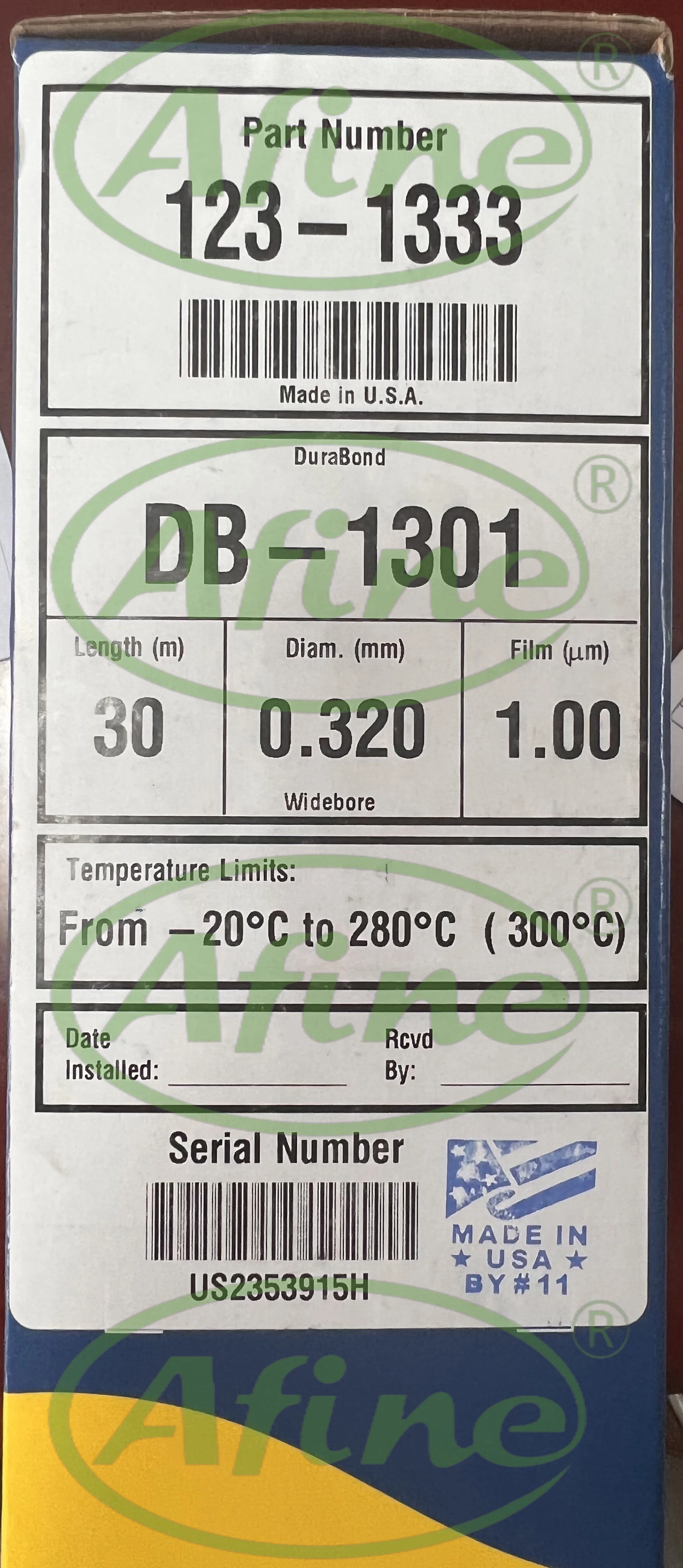 Колонки AFINE Agilent J&ampW GC: DB-1701P 123-7732 | DB-1701 123-0732 DB-1301 123-1333