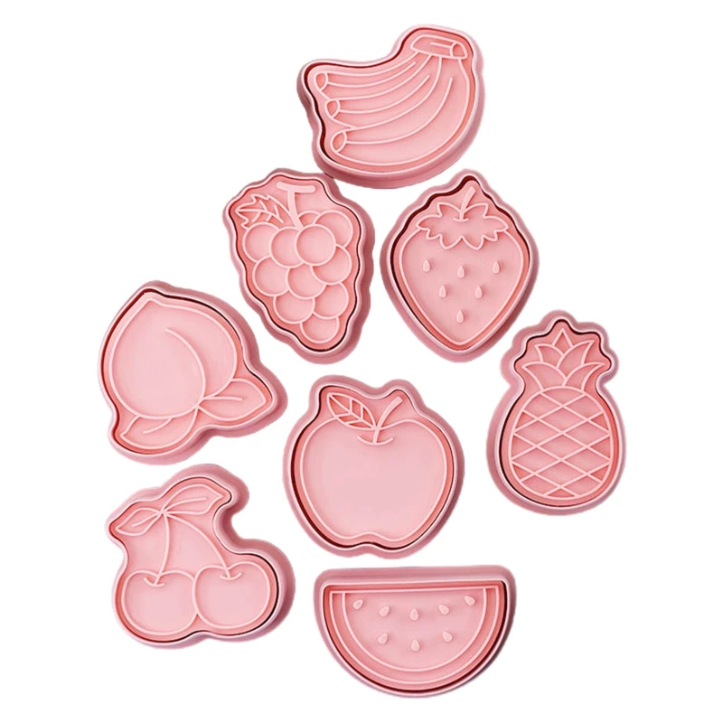 

8 Pieces Cookie Cutters Fruit Series Biscuit Mold Kitchen Tools Food Grade Plastic Material Baking Supplies for Children