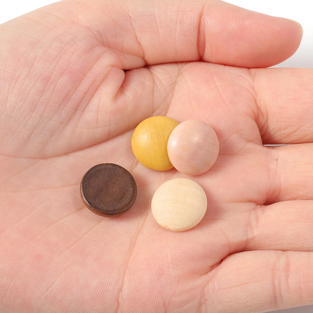 10pcs 15mm Wooden Cabochon Half Round Flat Back Ornament for for DIY Jewelry Making Personalised Hairpins Earring Decoration