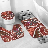 bathroom mat set polynesian tattoo tribal funny 3d printed pedestal rug lid toilet cover bath mat set drop shipping style 1