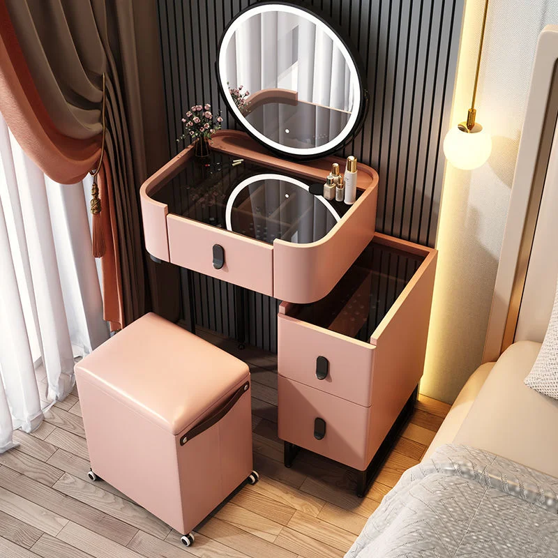 

Storage Glass Dressing Table Bedroom Organizer Cabinet Nordic Makeup Coffee Bedroom Vanity Dressing Table Mirror Home Furniture