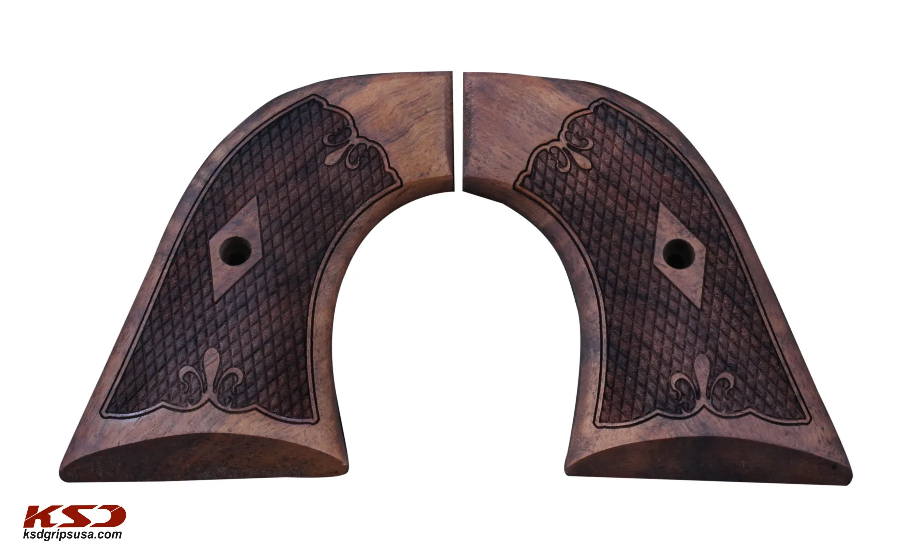 

Ksd Ruger Blackhawk, Old Army, Single Six, single Ten XR3-RED Model Compatible Walnut Grip for Replacement (Diamond Checkered)