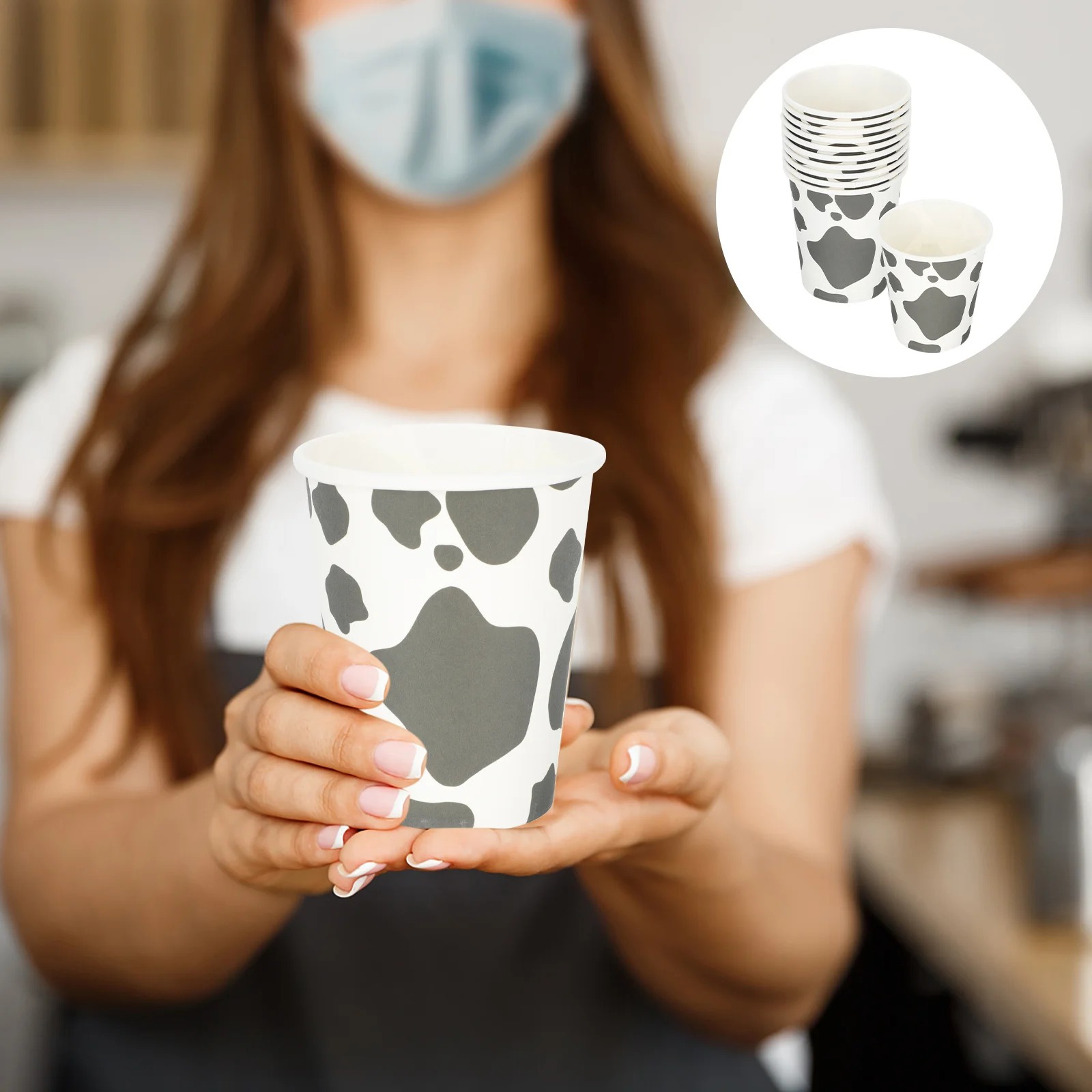 

Party Cups Paper Cup Birthday Cow Disposable Set Farm Supplies Im One Holy Decorations Drinks Drinking Coffee Favor Beverage