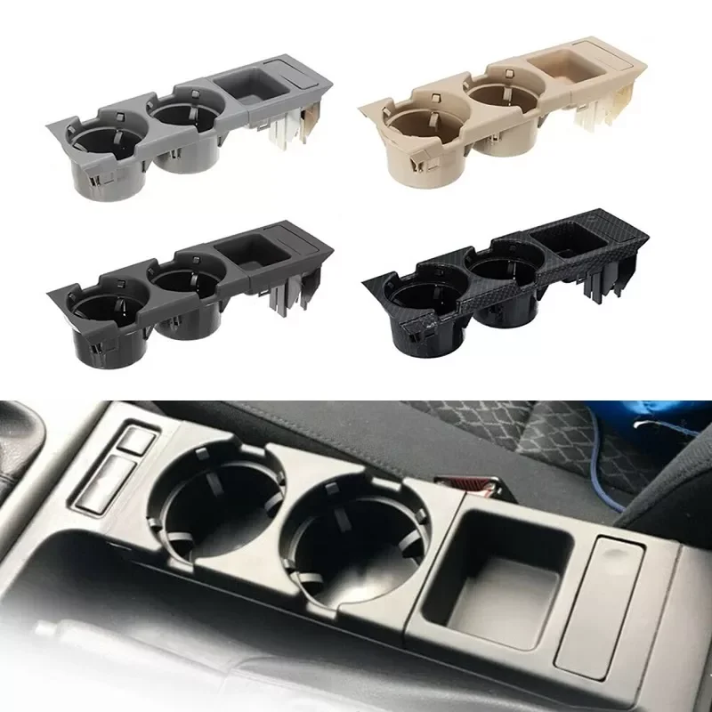 

Center Console Water Cup Holder Beverage Bottle Holder Coin Tray For Bmw 3 Series E46 318I 320I 98-06 51168217953 Black