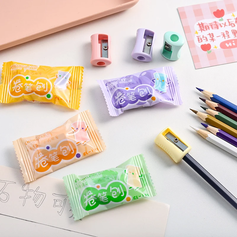 

2PCS Candy-colored pencil sharpener students and children's manual pencil sharpener office learning stationery