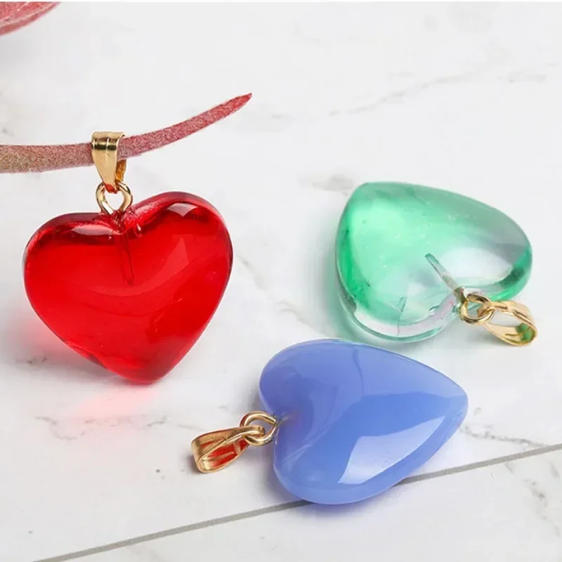 Подвеска из хрустального стекла в форме красного сердца ювелирное изделие