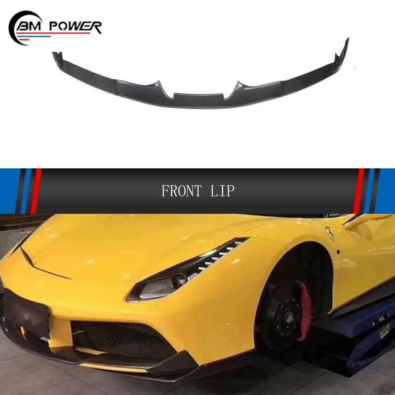 

Автомобильный сухой Углеродный волокно передняя губа передний бампер подбородок диффузор Лопата сплиттер 488 GTB N стиль