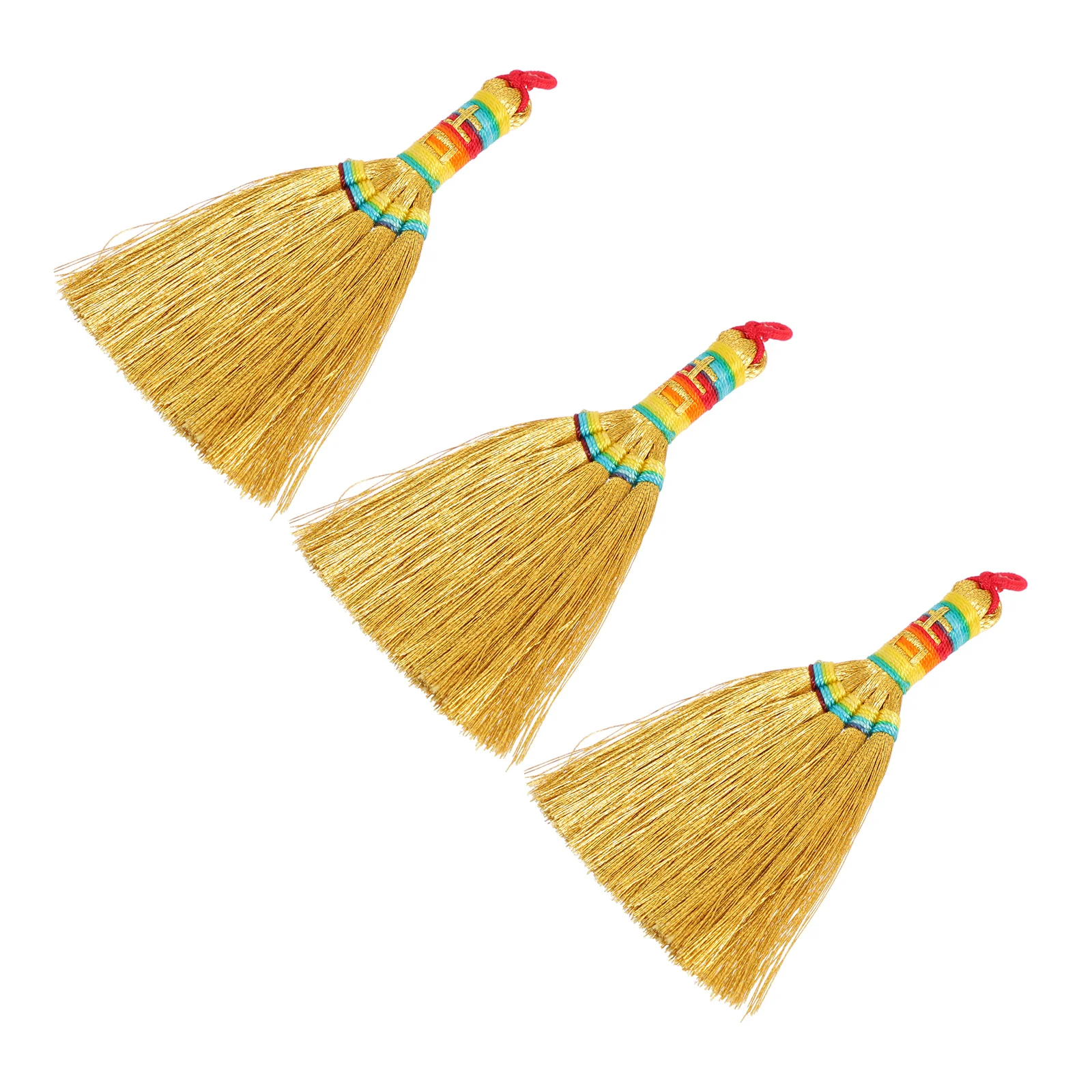 

3Pcs Creative Craft Broom DIY Adornments Sorghum Seedlings Pendants Keychain Pendants