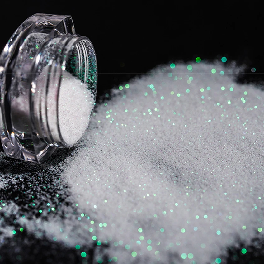

1g Twinkly Spark White Powder 0.2mm Fancy Dazzling Candy Light Chameleon Dust Glitter Manicure Fairy Superfine Sequins DE1653116