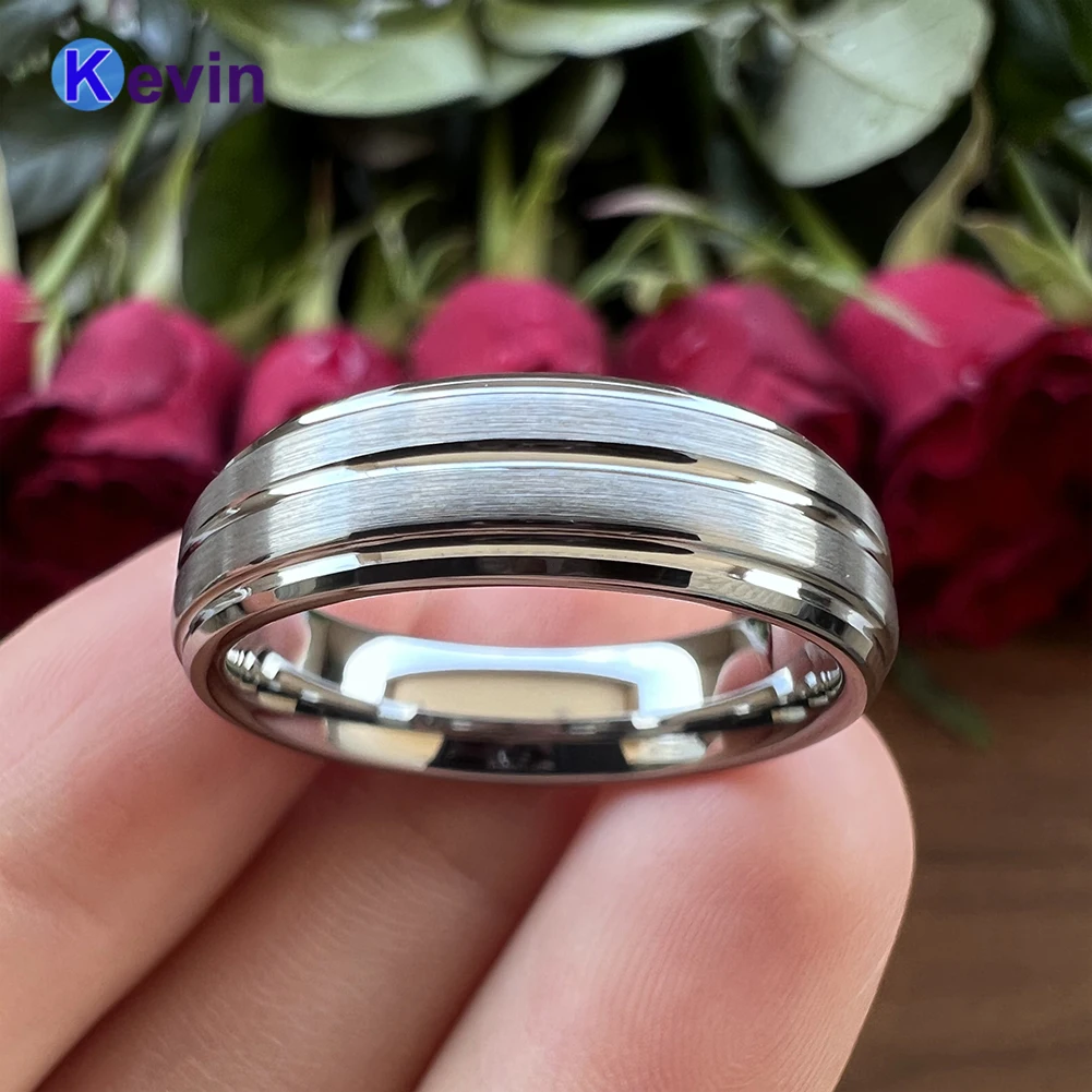 Классическое Обручальное кольцо 8 мм для мужчин и женщин вольфрамовое со