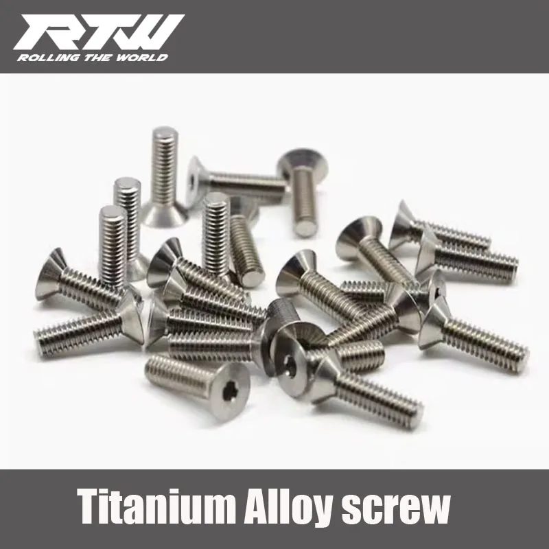 

M2.5 M2 Винт из титанового сплава с плоской головкой Шестигранные винты TC4 M2.5x6x8x10x12x14 1 шт. M2x5x6x8x10x12