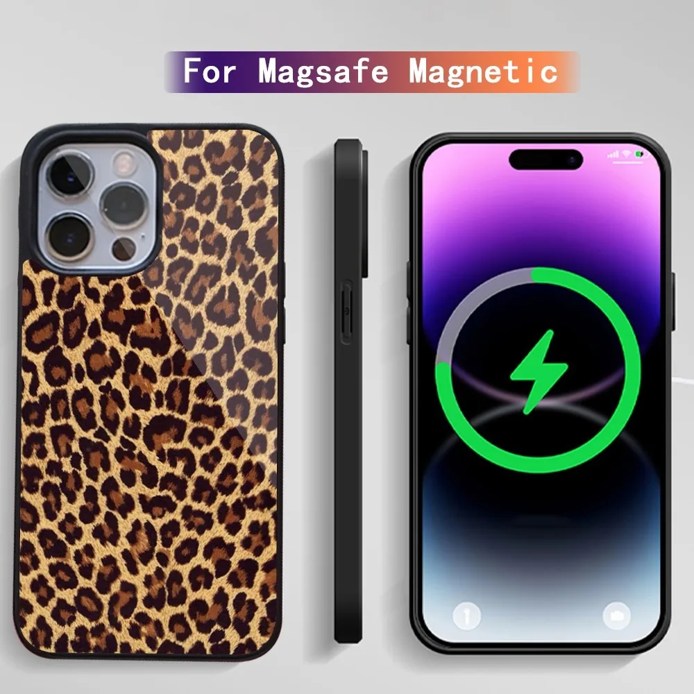 Модный чехол для телефона с леопардовым принтом и пантерой iPhone 15 14 13 12 11 Plus Pro Max