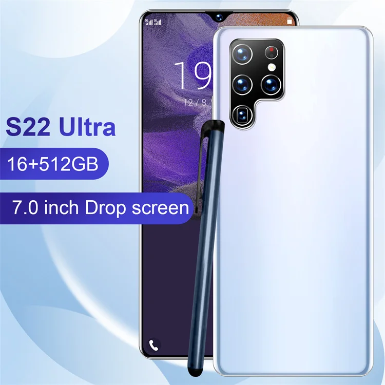

7,0 дюймовый S22 ультра смартфон 16 + 512 ГБ Qualcomm 888 Core CPU 5G 32 + 50 Мп 5000 мАч две Sim-карты