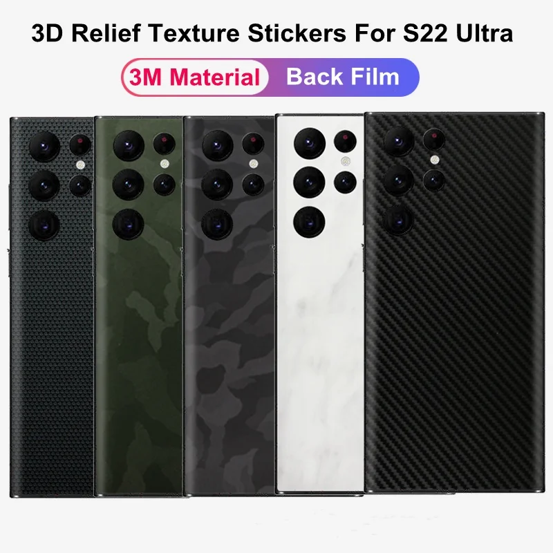 

3D Relief Texture Protective Back Film For Samsung Galaxy S22 Ultra Matte Stickers Skin For Galaxy S22 Plus