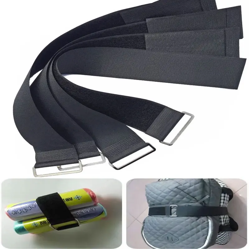 

5Pcs Reusable Fastening Cable Straps Securing Straps Adjustable Metal Buckle Hook Loop Cable Ties Wire Organizer Fastening Wraps