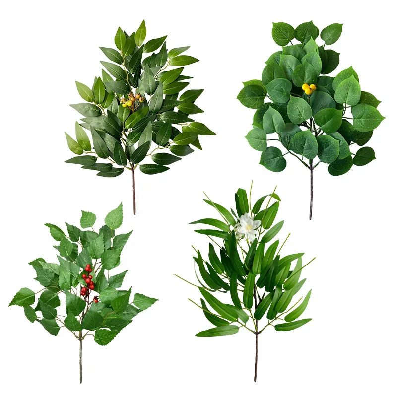 

Artificial Willow Bouquet Fake Leaves for Home Christmas Wedding Decoration Jugle Party Willow Vine Faux Foliage Plants Wreath