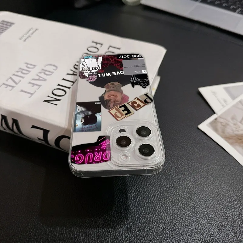 Противоударный чехол для iPhone 17 16 15 11 12 14 13 Pro Max Mini X XS XR 7 Plus 17E Air с дизайном Lil Peep Hellboy Love (art.: 3920dbdb7daae) - 3920dbdb7daae