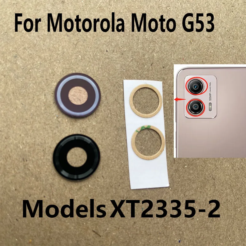 Фото 2 шт. для Motorola Moto G53 объектив задней камеры стеклянный объектив задней камеры с клеевым клеем замена XT2335-2 №2