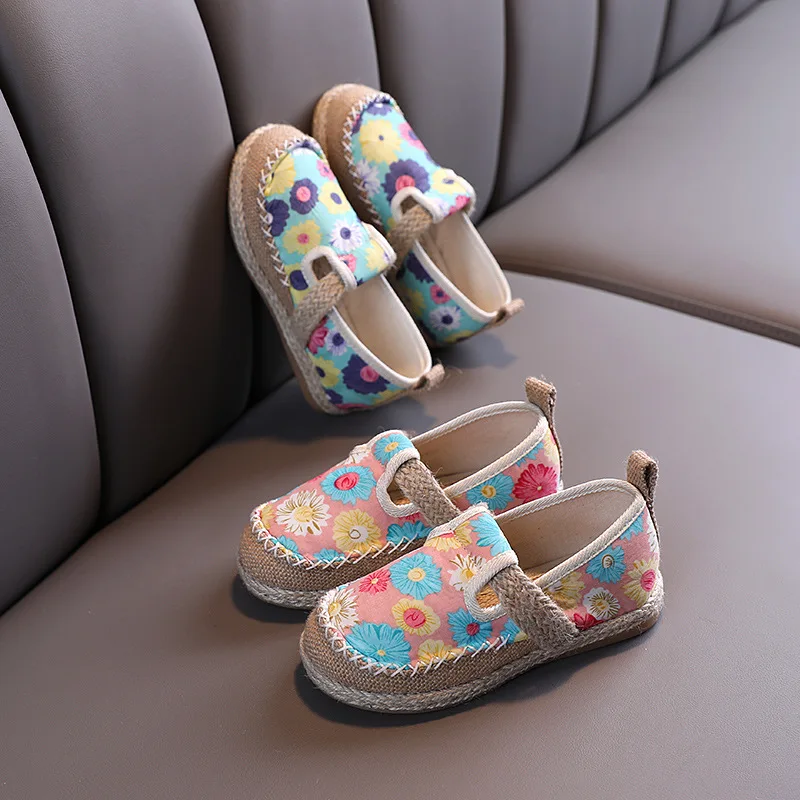 

Girls' linen shoes non-slip shoes children's shoes