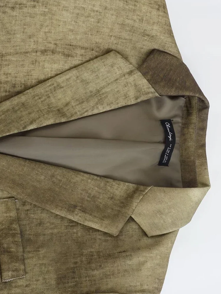 Зеленый повседневный плащ с принтом тай-дай женский новый свободный крой