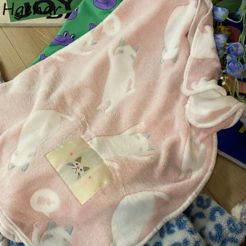 

Winter Cute Cartoon Flannel Blankets Sweet Girl Skin-friendly 75x100cm Bed Blanket Sofa Casual Office Nap Throw Air Conditioning